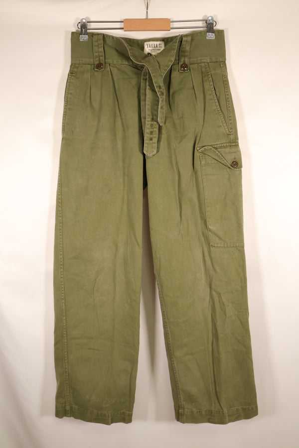 1967年契約　オーストラリア軍　OD　コンバットトラウザーズ　褪色あり　中古品