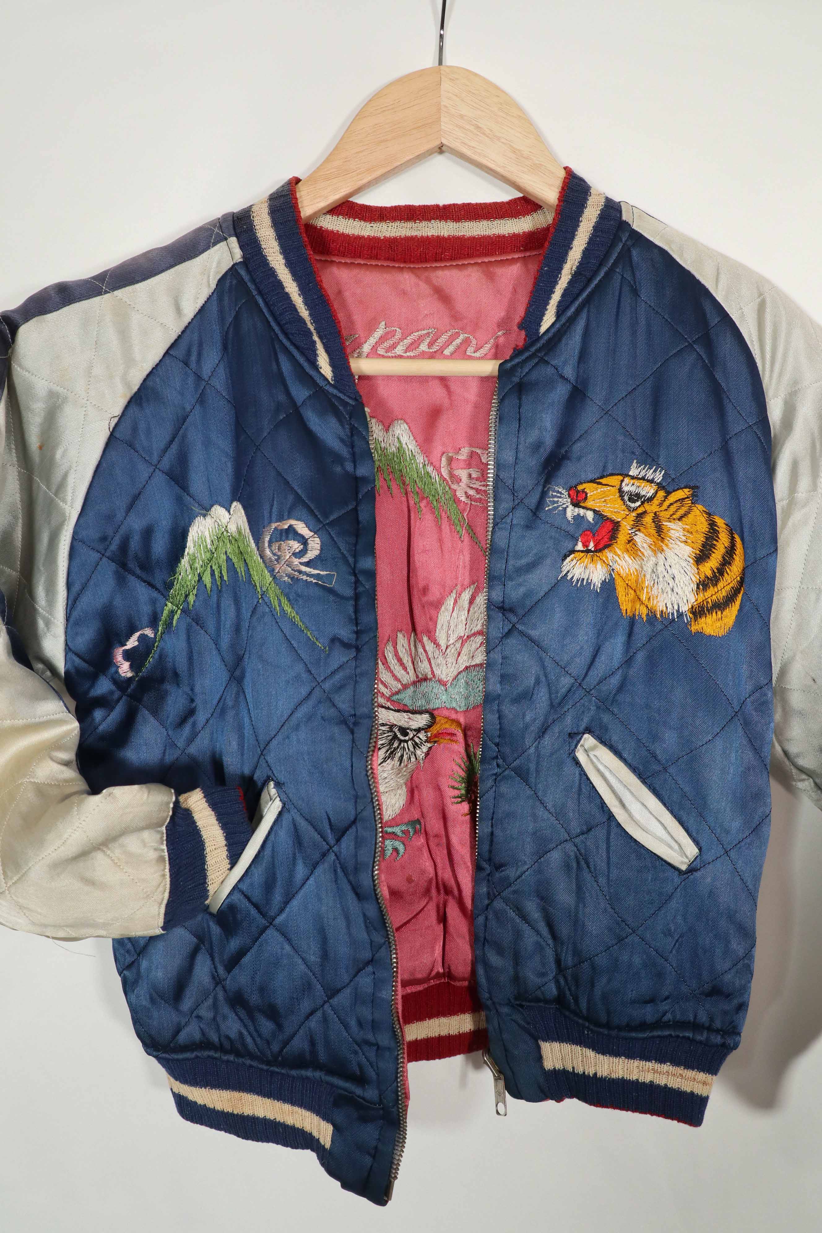 実物　1950年代　Japan Jacket　スカジャン　リバーシブル　ジッパー破損あり