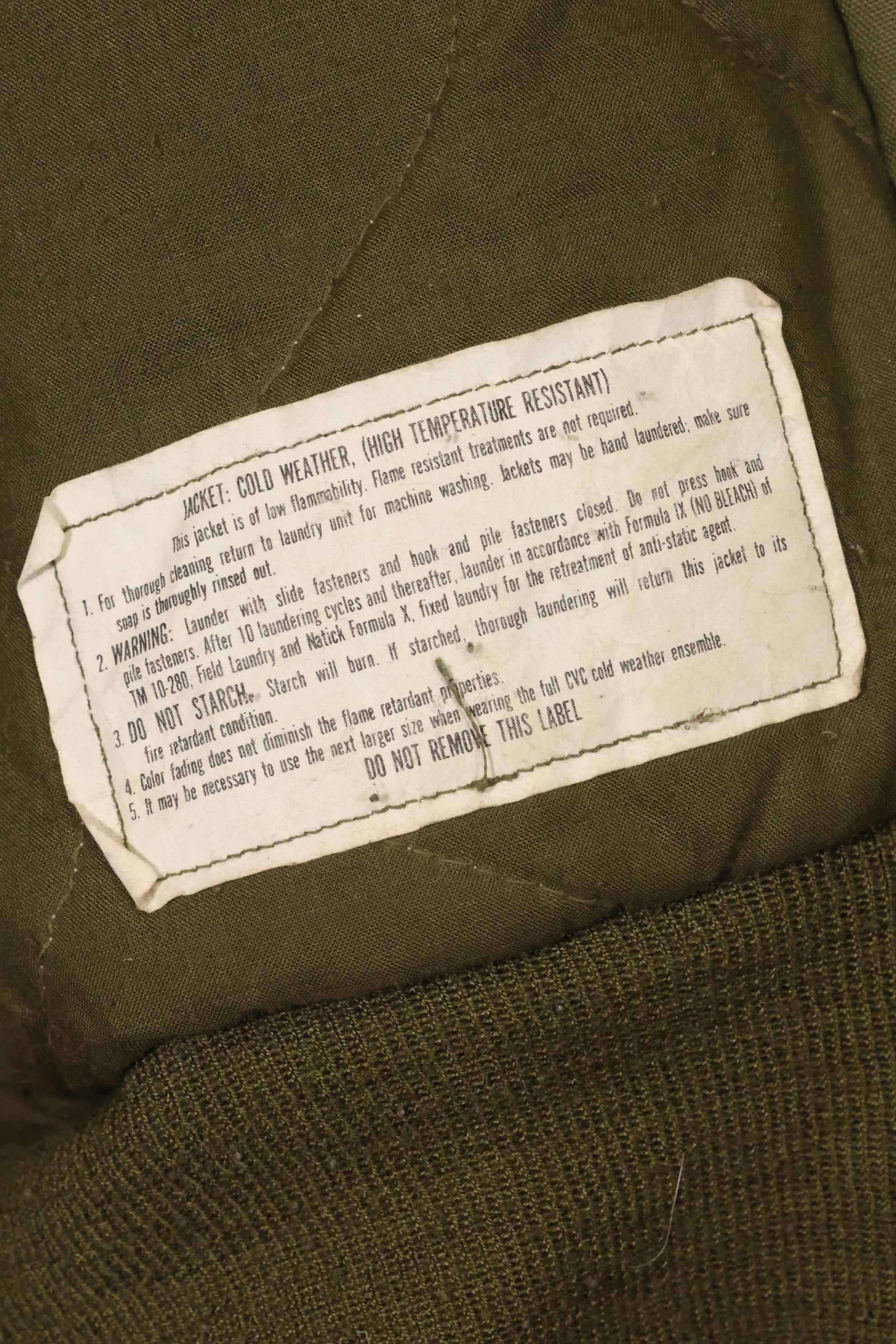 1991 Contract US Army Tanker Jacket ARAMID Material Used