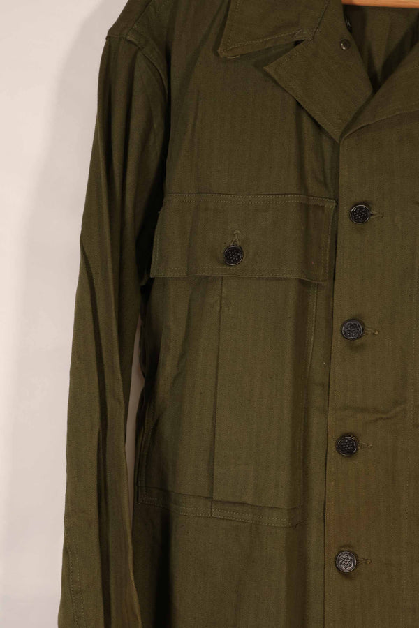 実物　1940年代　アメリカ陸軍　HBT OD ユーティリティジャケット　サイズタグなし　状態良い