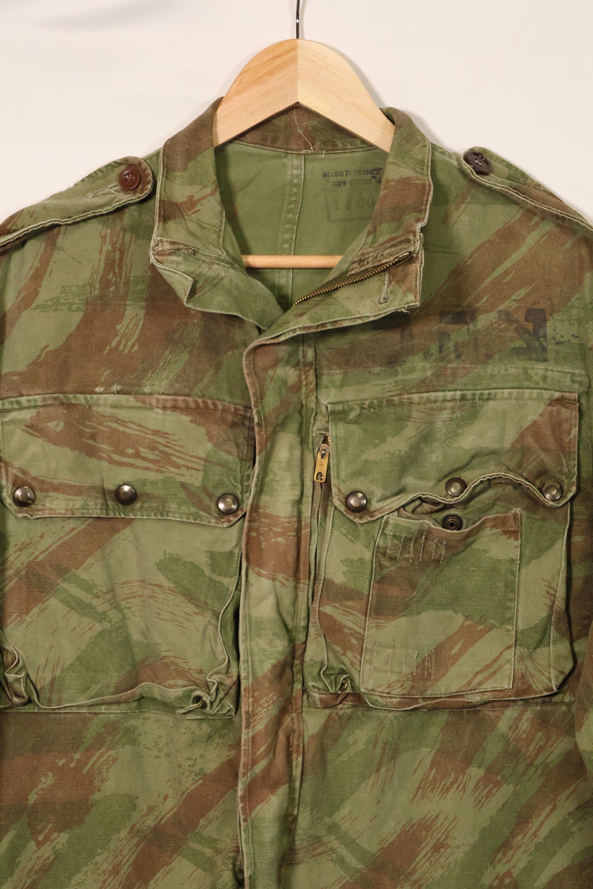 20世纪50年代法国陆军蜥蜴迷彩TAP 47/54空降兵夹克，带以色列印章，二手