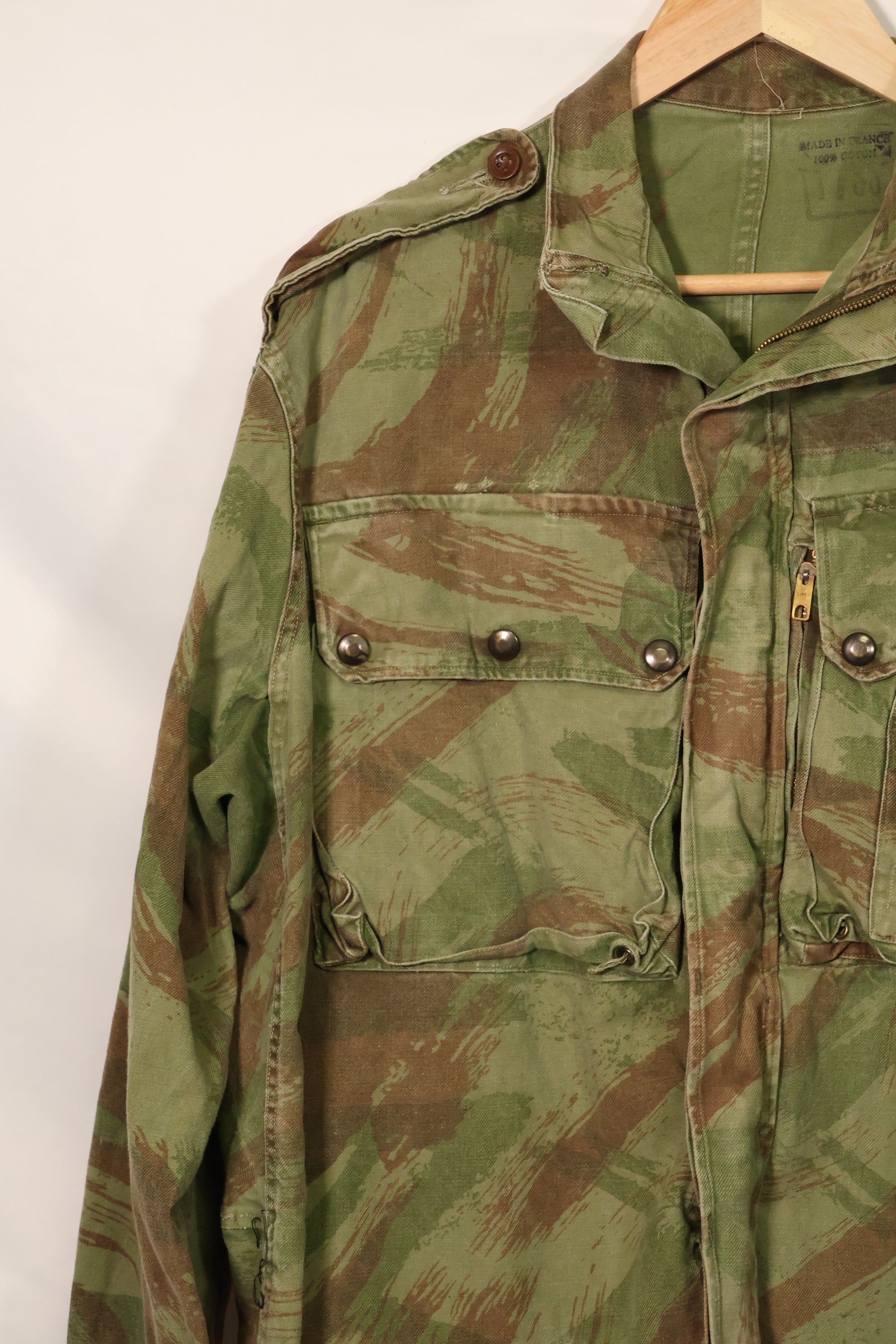 20世纪50年代法国陆军蜥蜴迷彩TAP 47/54空降兵夹克，带以色列印章，二手