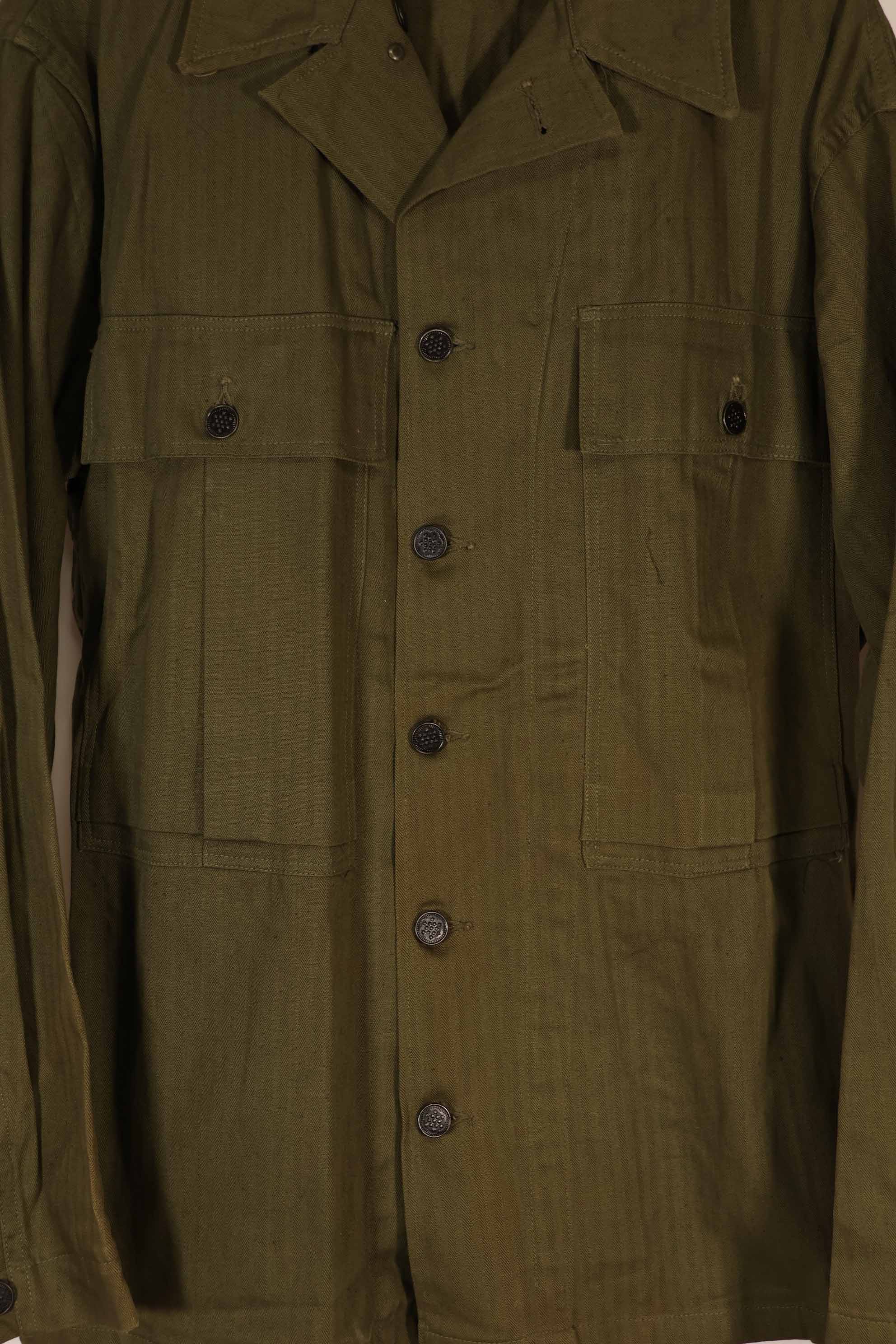実物　1940年代　アメリカ陸軍　HBT OD ユーティリティジャケット　サイズタグなし　状態良い