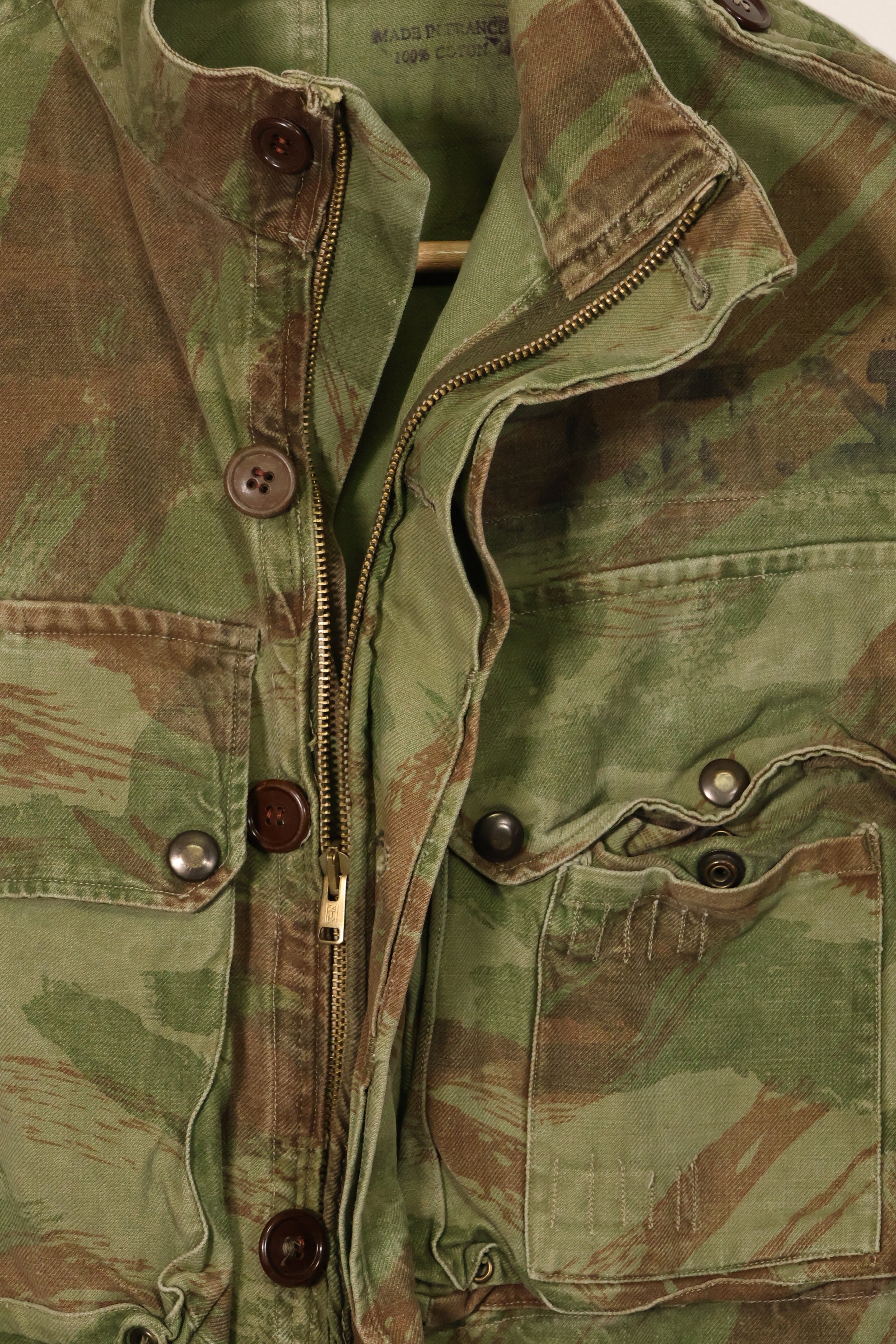 20世纪50年代法国陆军蜥蜴迷彩TAP 47/54空降兵夹克，带以色列印章，二手