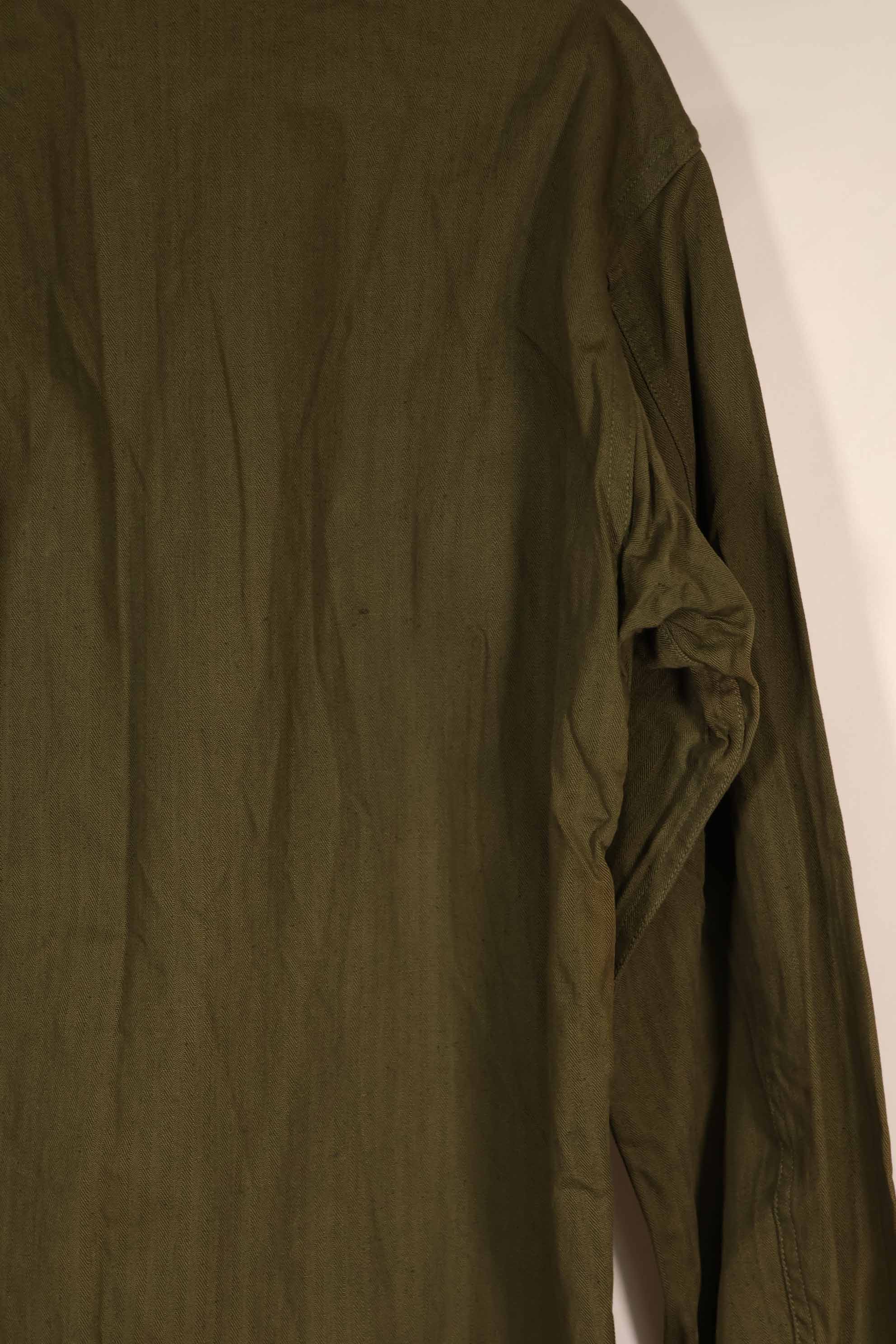 実物　1940年代　アメリカ陸軍　HBT OD ユーティリティジャケット　サイズタグなし　状態良い