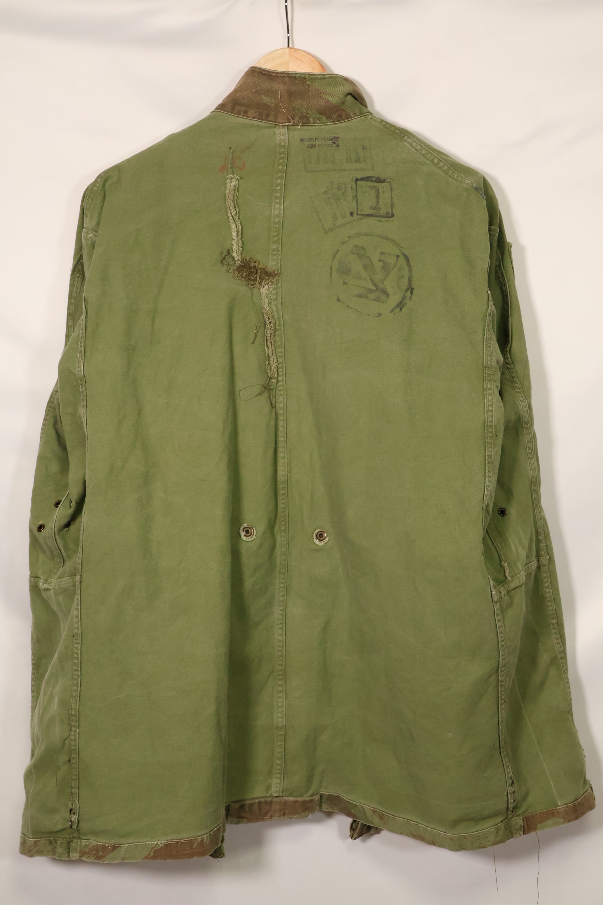 20世纪50年代法国陆军蜥蜴迷彩TAP 47/54空降兵夹克，带以色列印章，二手