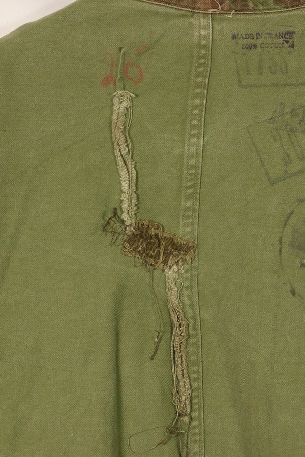 20世纪50年代法国陆军蜥蜴迷彩TAP 47/54空降兵夹克，带以色列印章，二手