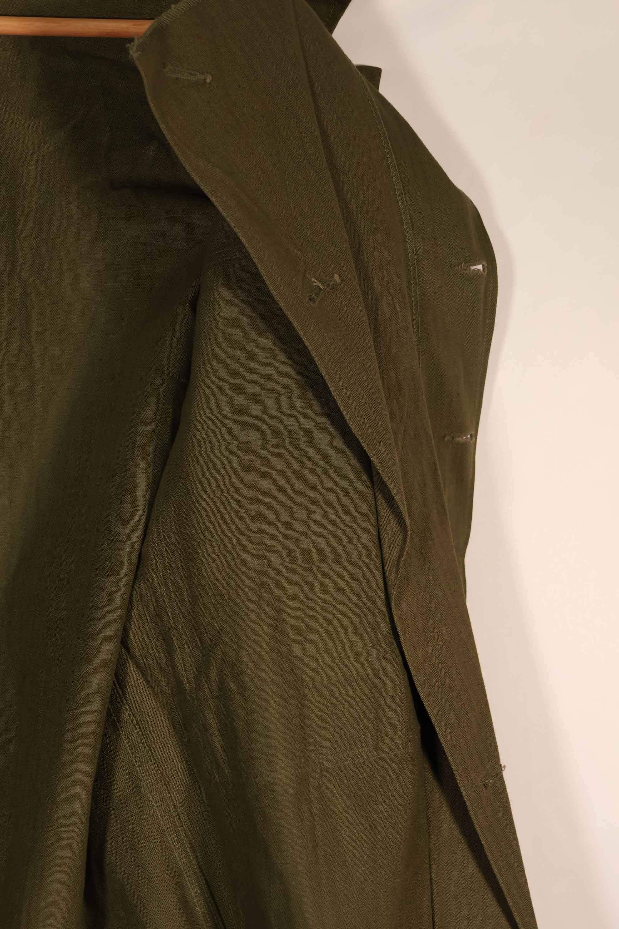 実物　1940年代　アメリカ陸軍　HBT OD ユーティリティジャケット　サイズタグなし　状態良い