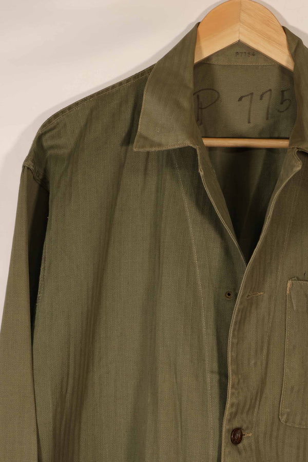 実物　1940年代　アメリカ海兵隊　USMC　M41 HBTユーティリティジャケット　ポケット欠損