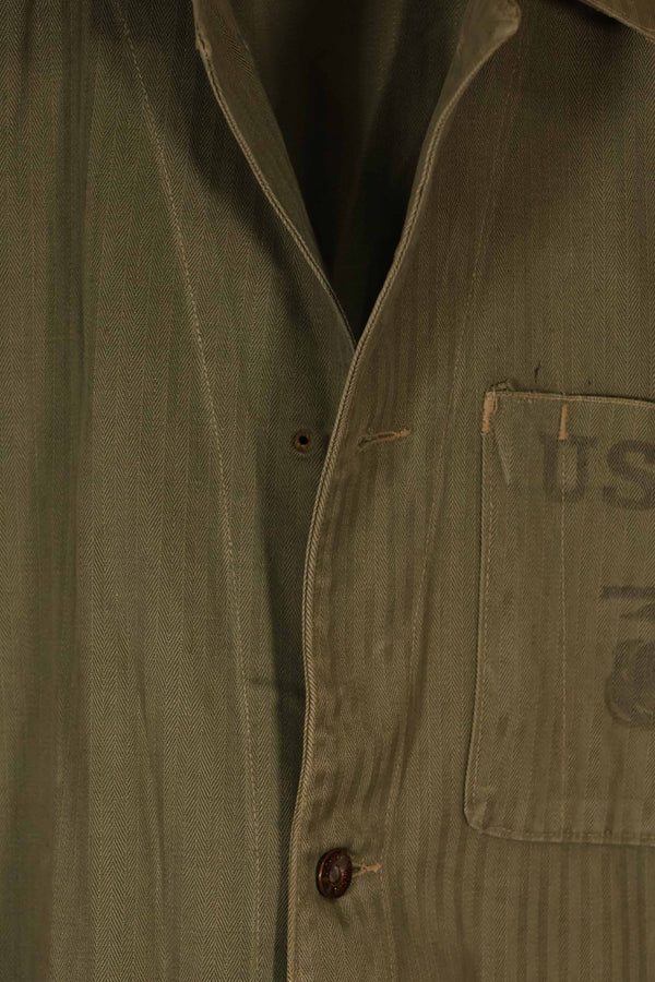 実物　1940年代　アメリカ海兵隊　USMC　M41 HBTユーティリティジャケット　ポケット欠損