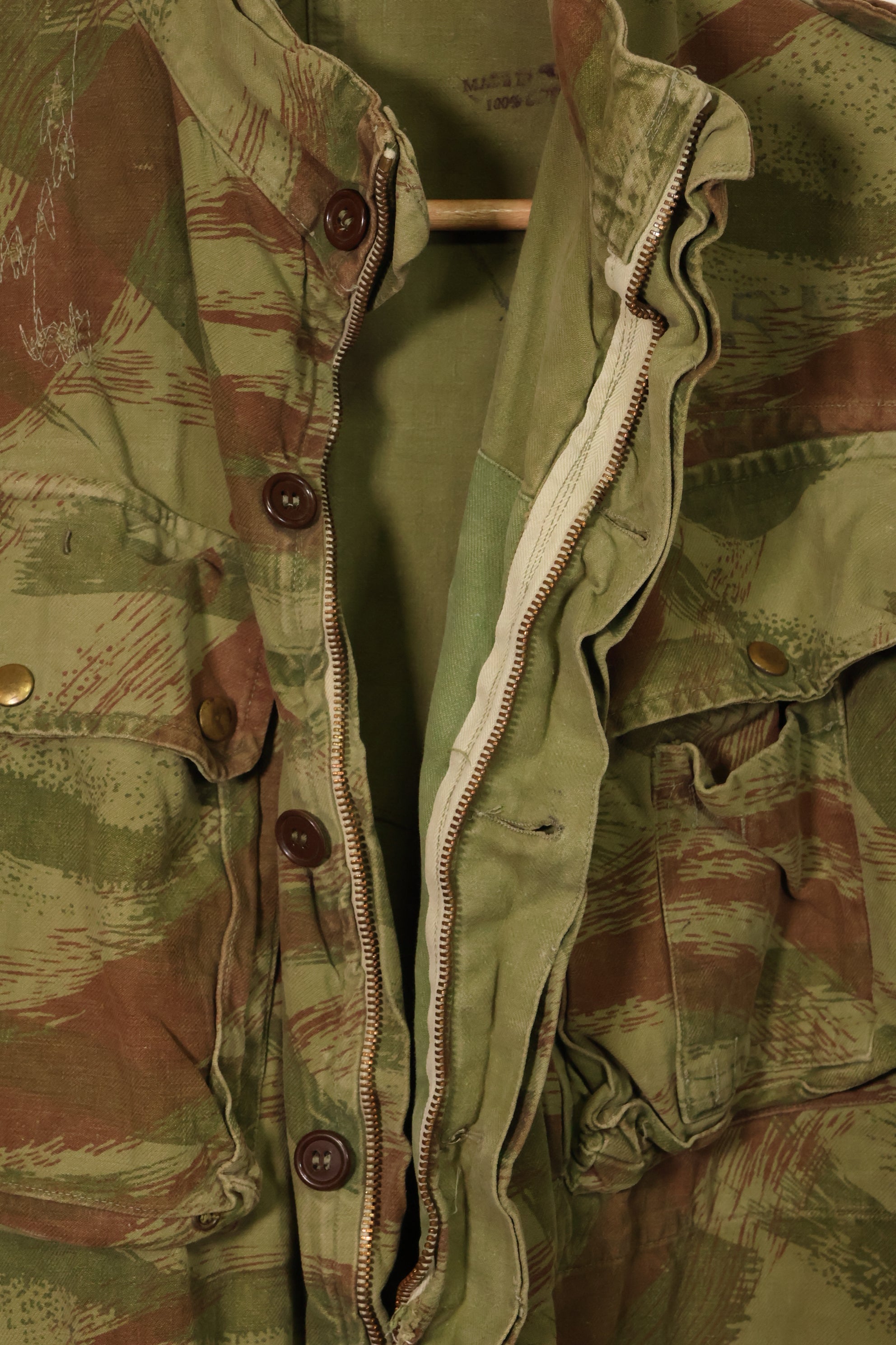 20世纪50年代法国陆军蜥蜴迷彩TAP 47/53空降兵夹克，带以色列印章，二手