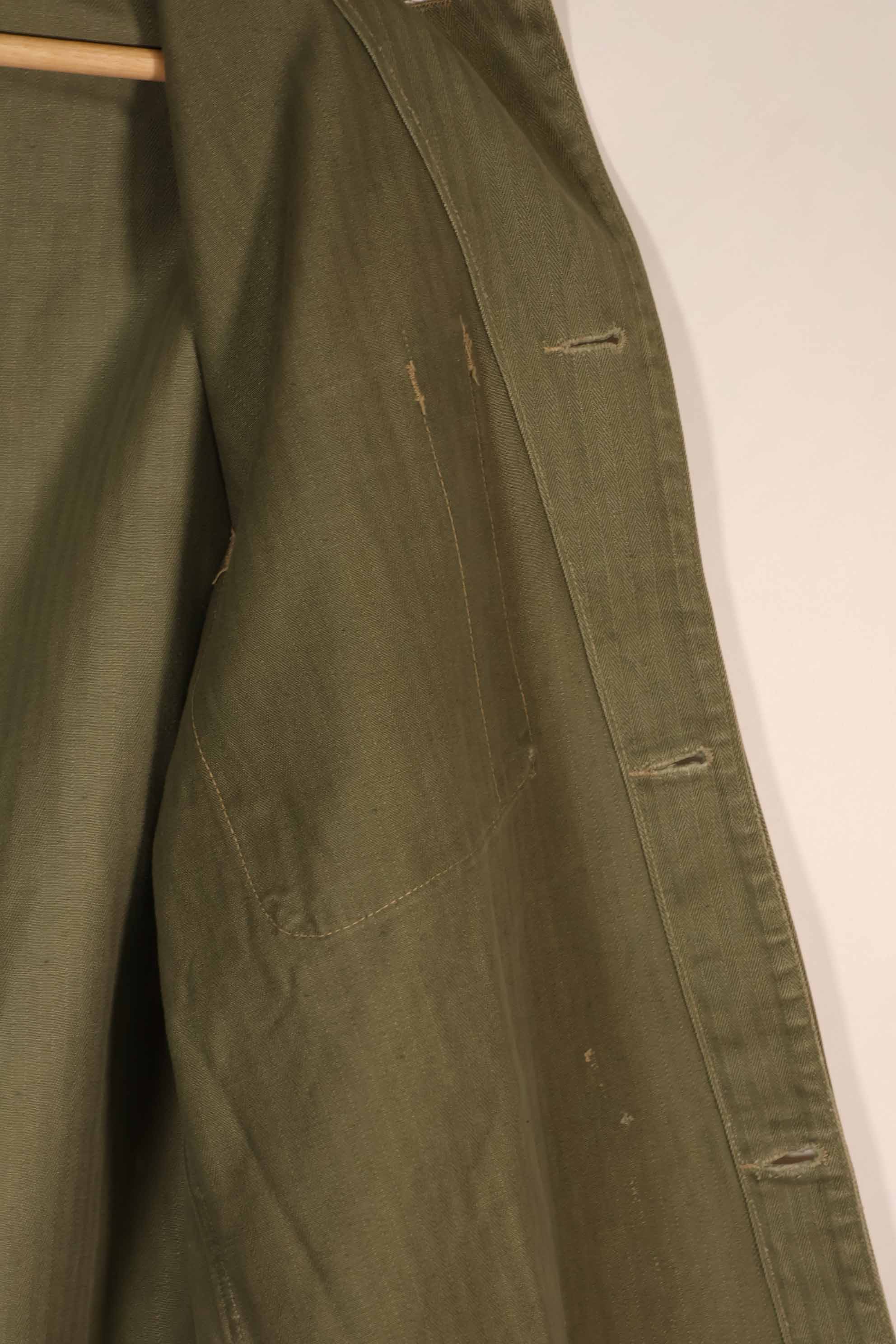 実物　1940年代　アメリカ海兵隊　USMC　M41 HBTユーティリティジャケット　ポケット欠損
