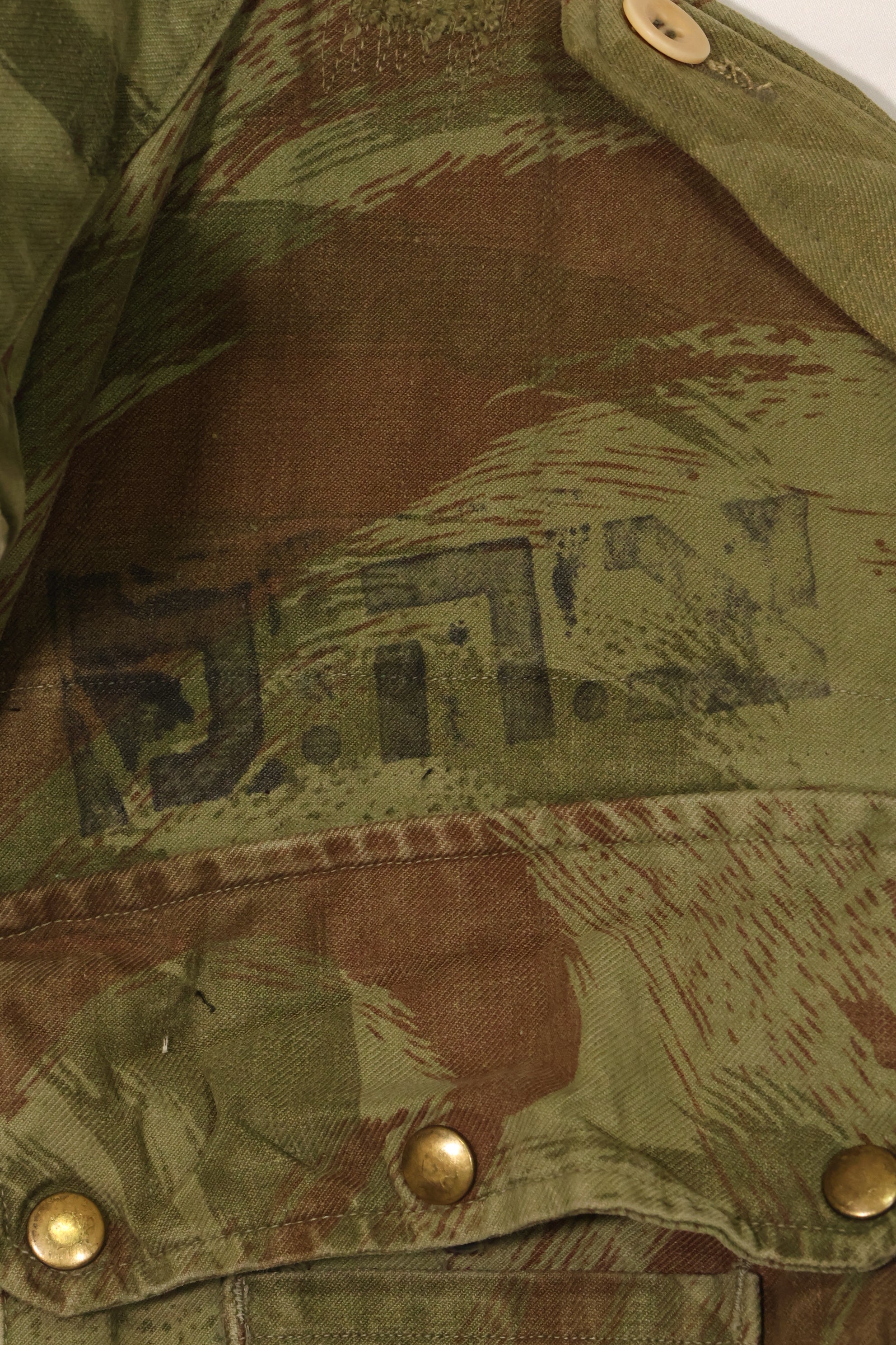 20世纪50年代法国陆军蜥蜴迷彩TAP 47/53空降兵夹克，带以色列印章，二手，品相B