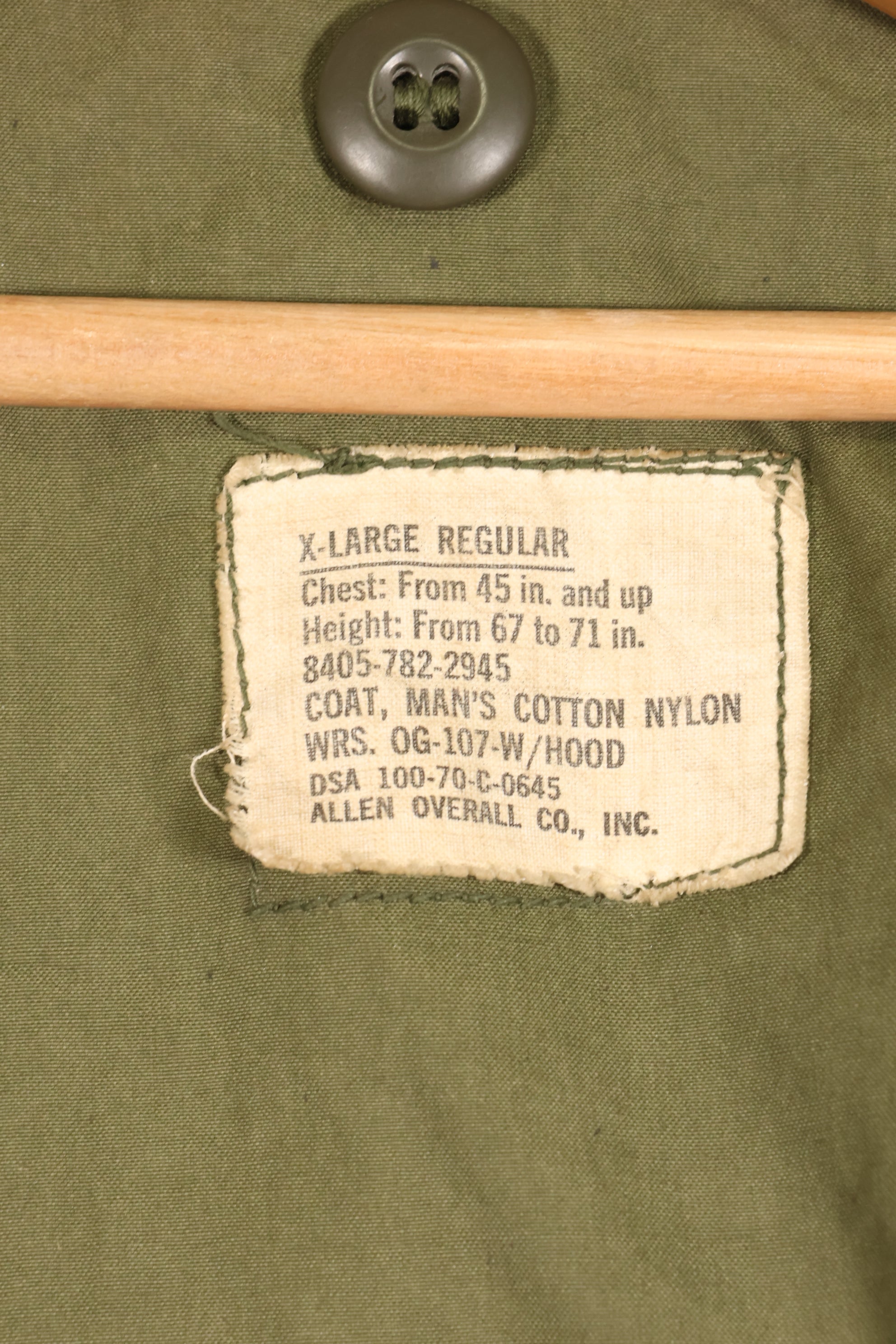 1970年契約　X-L-R　2nd Model　アメリカ軍　M65　フィールドジャケット　希少大きめサイズ　中古品