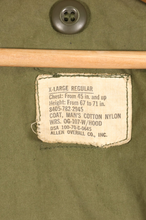 1970年契約　X-L-R　2nd Model　アメリカ軍　M65　フィールドジャケット　希少大きめサイズ　中古品