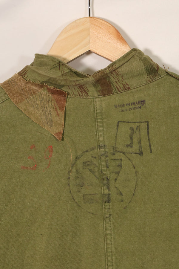 20世纪50年代法国陆军蜥蜴迷彩TAP 47/53空降兵夹克，带以色列印章，二手，品相B