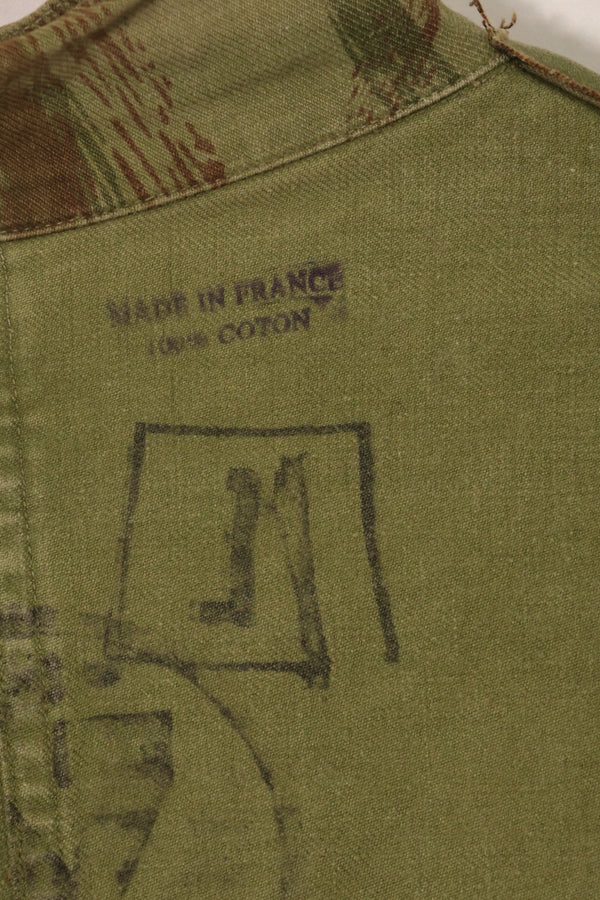 20世纪50年代法国陆军蜥蜴迷彩TAP 47/53空降兵夹克，带以色列印章，二手，品相B