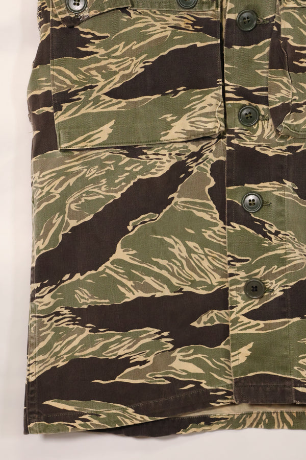 1960年代　USカット　沖縄タイガー　タイガーストライプ　シャツ改造ベスト　US-S　中古品