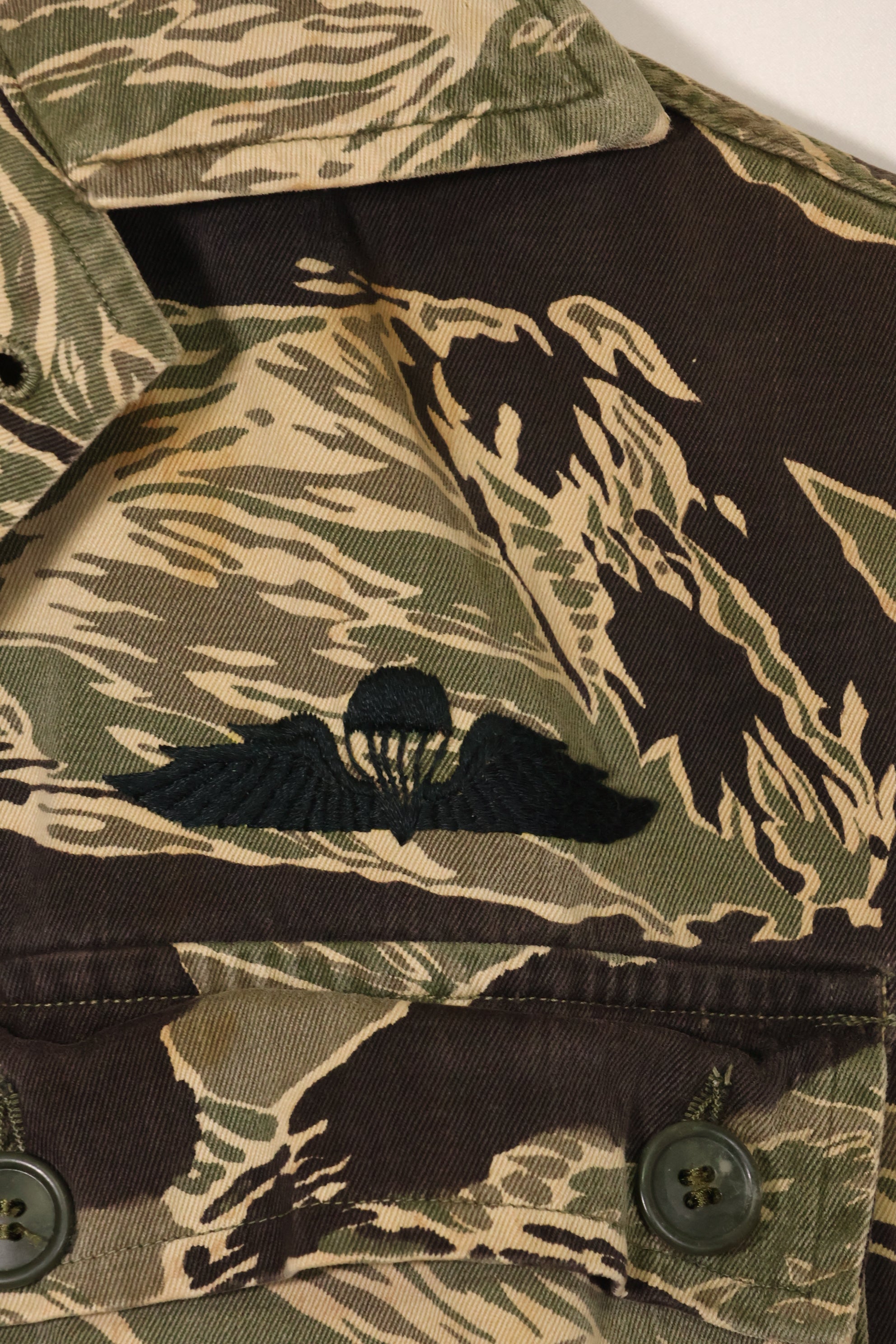 1960年代　USカット　沖縄タイガー　タイガーストライプ　シャツ改造ベスト　US-S　中古品