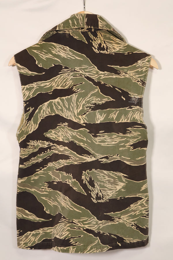 1960年代　USカット　沖縄タイガー　タイガーストライプ　シャツ改造ベスト　US-S　中古品