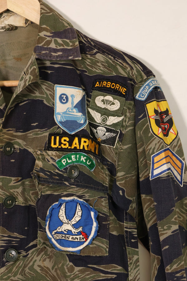 1960年代　シルバータイガー　A-S　タイガーストライプ　シャツ　ARVNパッチ付　中古品