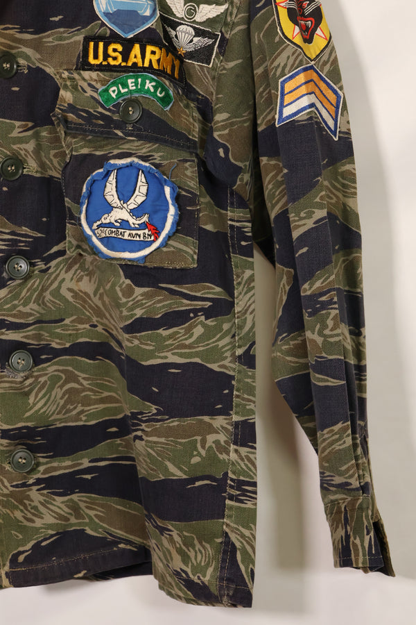 1960年代　シルバータイガー　A-S　タイガーストライプ　シャツ　ARVNパッチ付　中古品