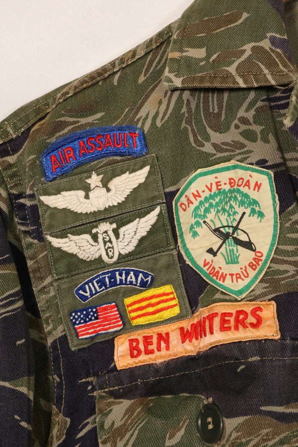 1960年代　シルバータイガー　A-S　タイガーストライプ　シャツ　ARVNパッチ付　中古品