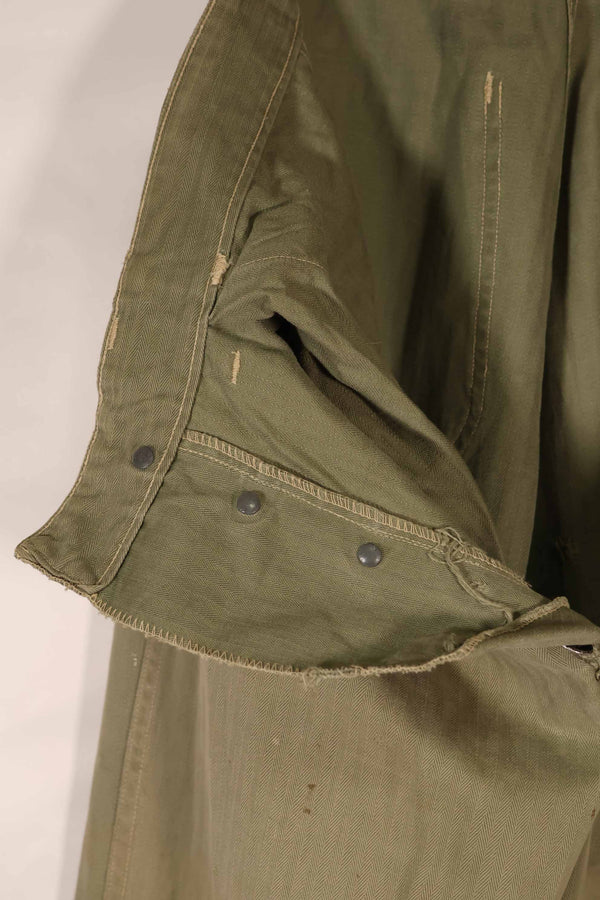 実物　1940年代　アメリカ海兵隊　USMC　M42 HBT ユーティリティパンツ　退色　汚れあり