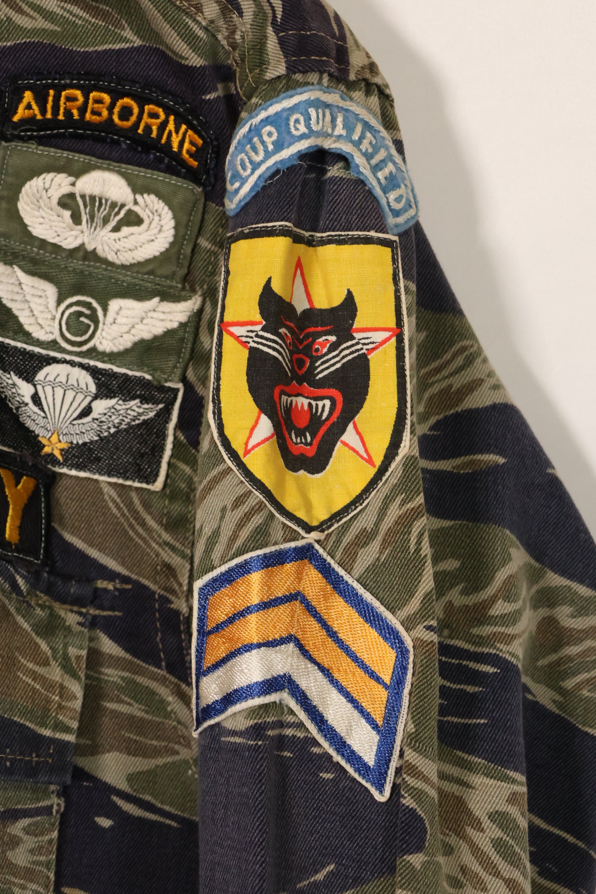 1960年代　シルバータイガー　A-S　タイガーストライプ　シャツ　ARVNパッチ付　中古品