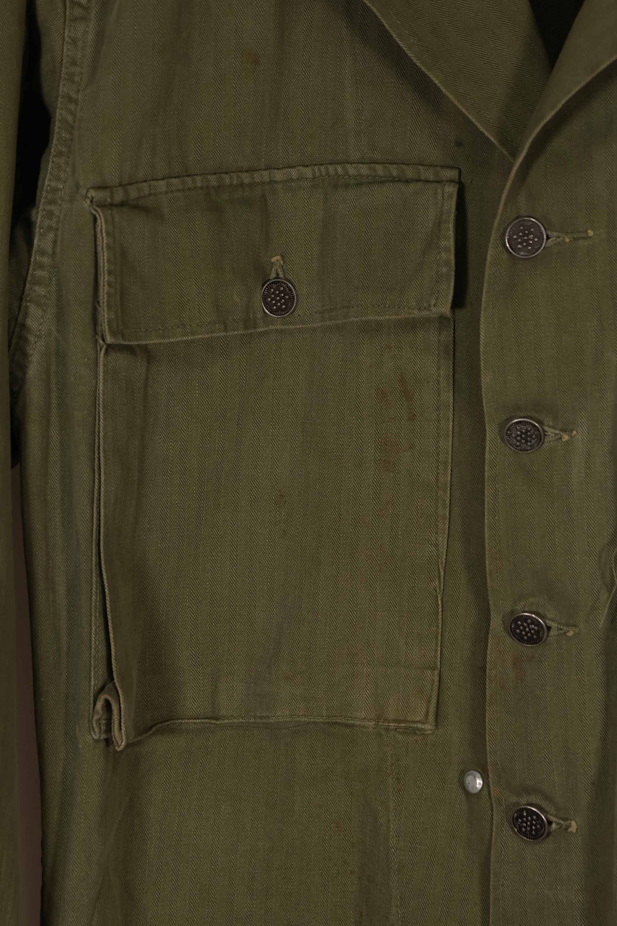 実物　1940年代　アメリカ陸軍　HBT OD ユーティリティジャケット　中古品　36R