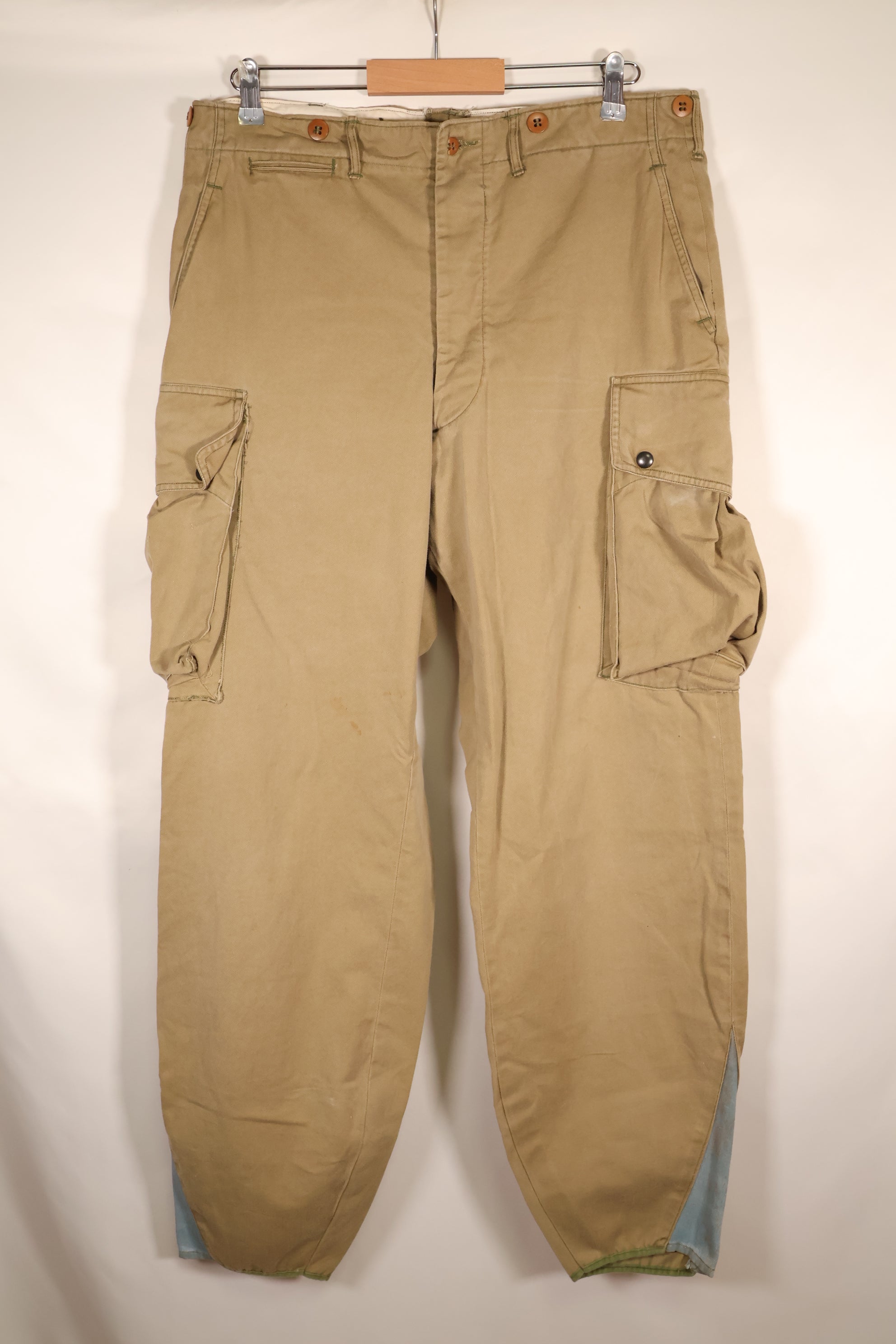 Early 1940s, Estimated Size 36, U.S. Army, Airborne Division, M-1942 Jump Pants, Slightly Faded, Used