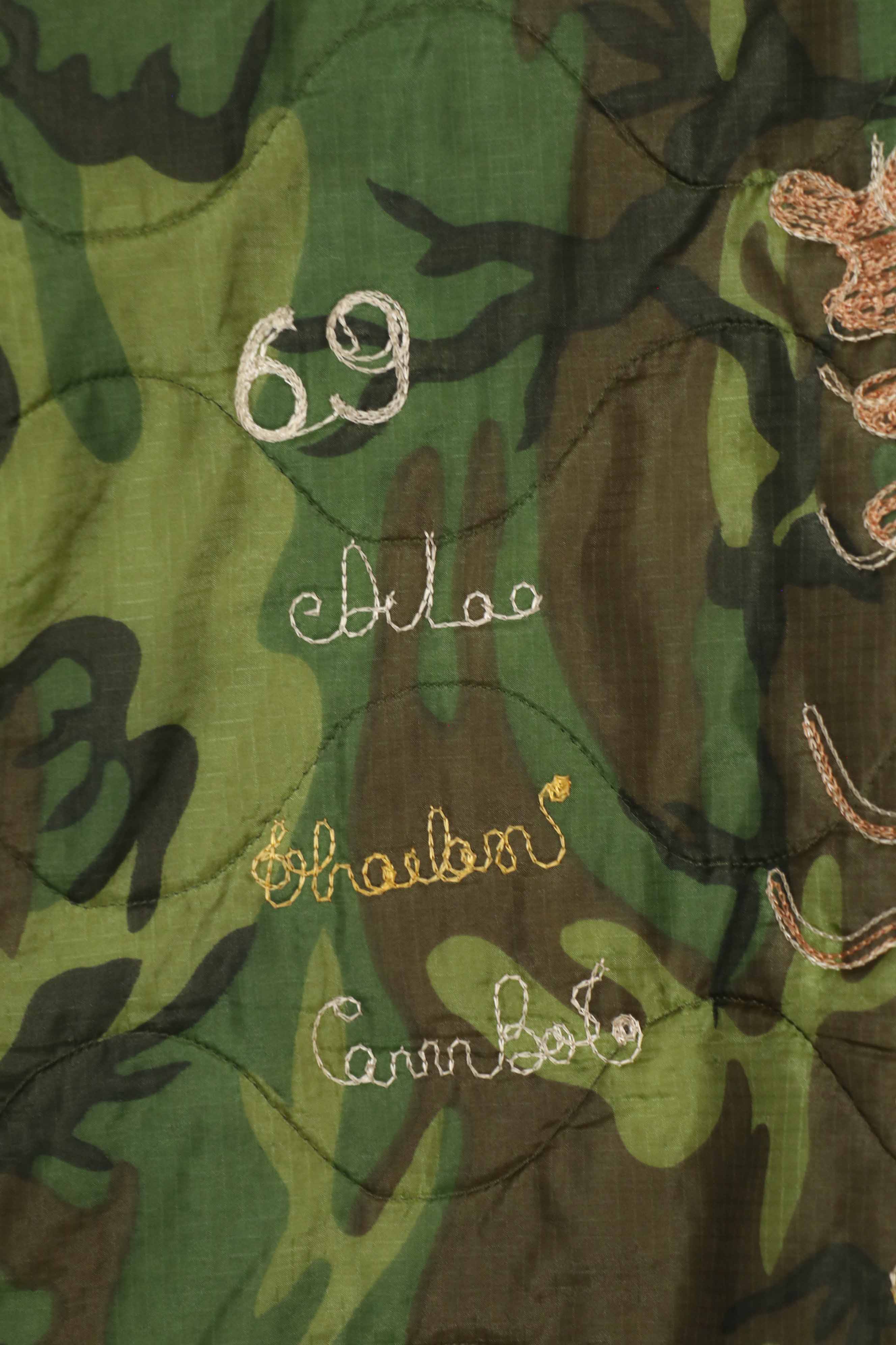 実物　米軍ポンチョライナー　ツアージャケット　DUC PHO　1969-1970