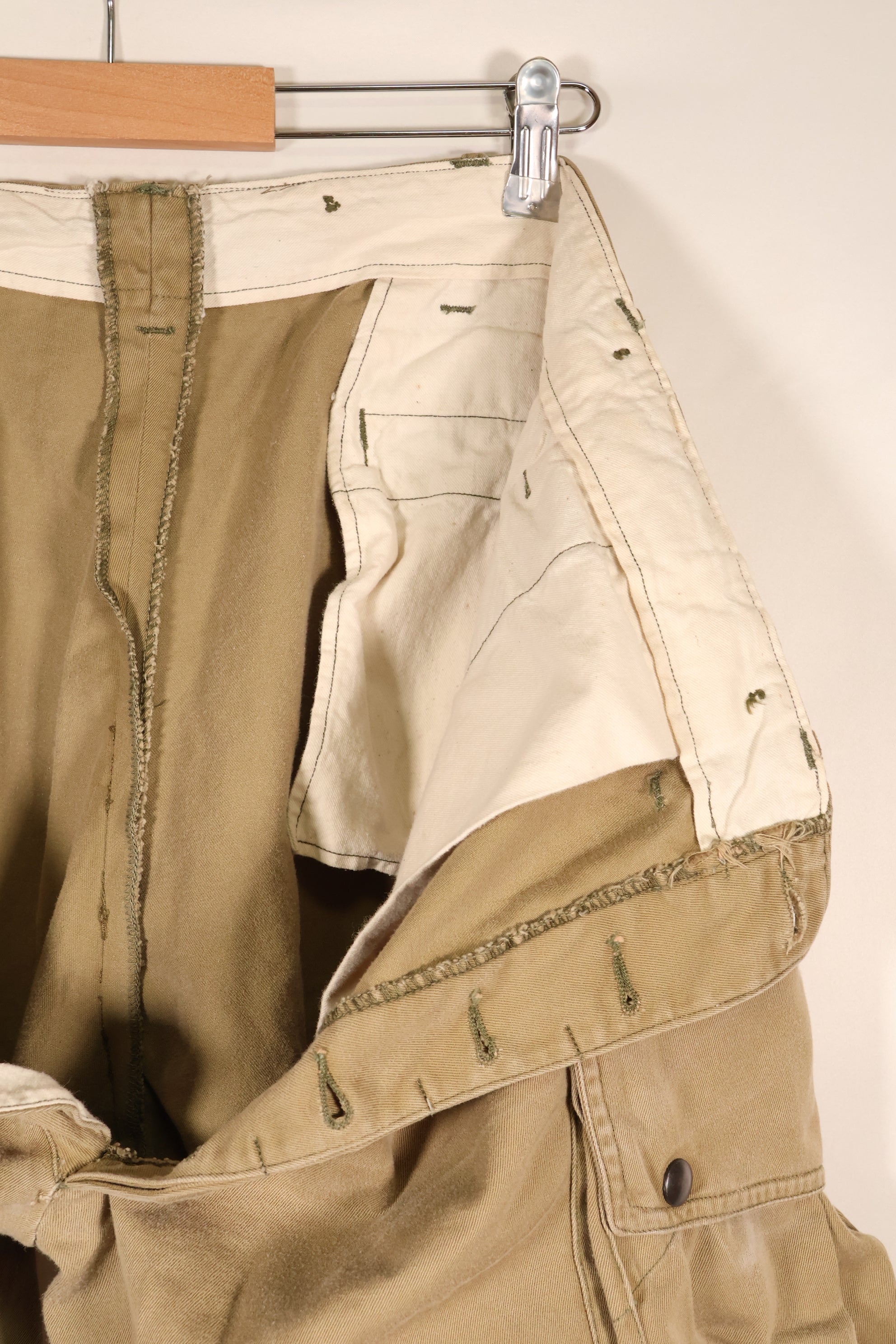 Early 1940s, Estimated Size 36, U.S. Army, Airborne Division, M-1942 Jump Pants, Slightly Faded, Used