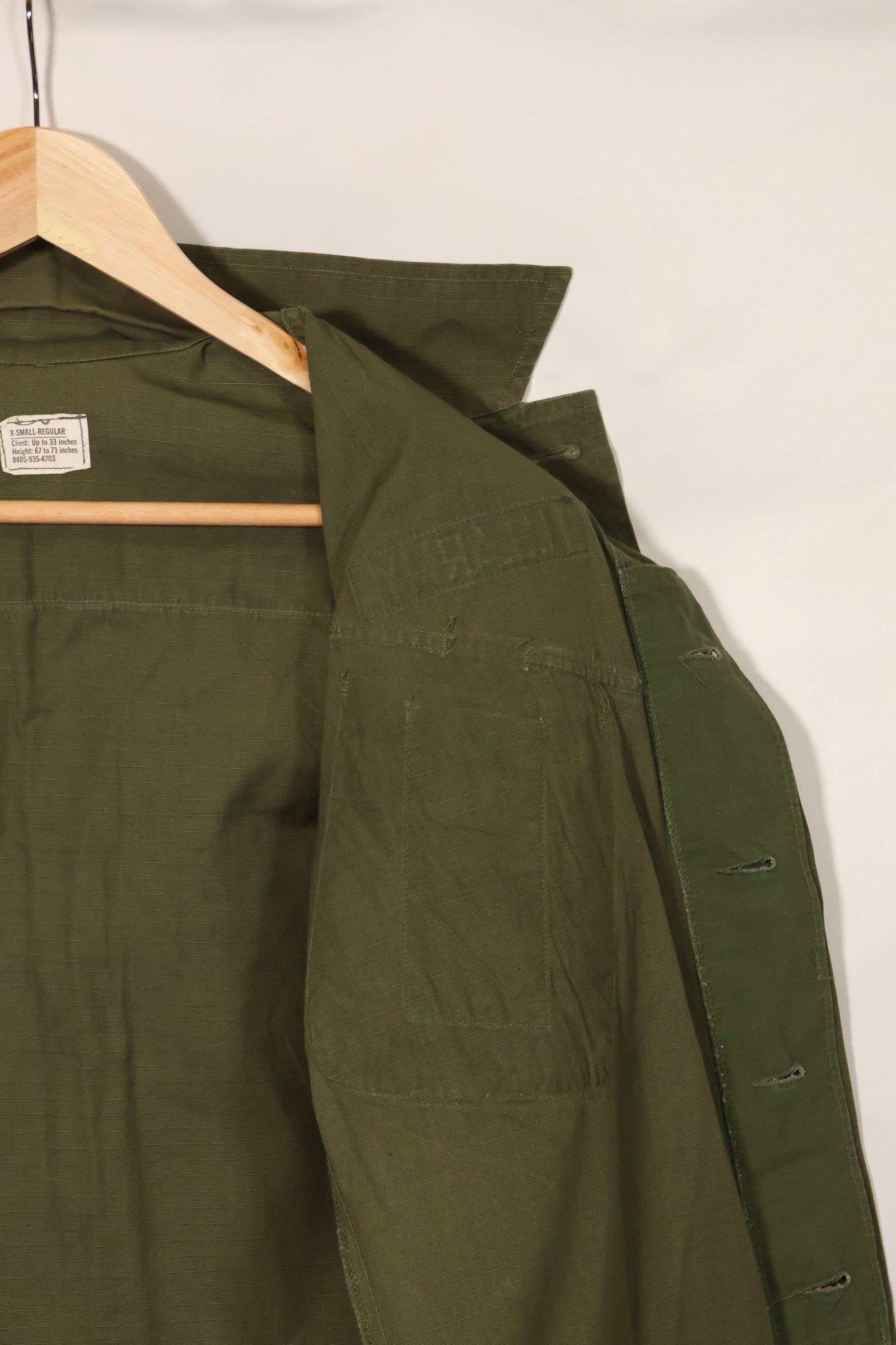 1969年契約　4th Model ジャングルファティーグ　ジャケット　X-S-R　中古品　パッチ付き