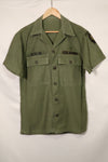 1960年代　元グリーンベレー兵士放出　OG-107　ユーティリティシャツ　初付け　パッチ付き　中古品　C