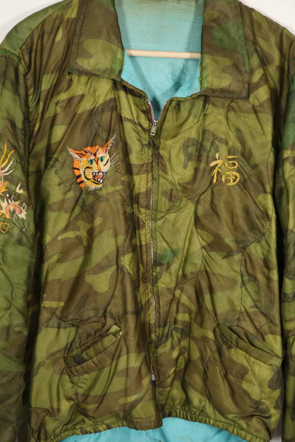 実物　米軍ポンチョライナー製　ツアージャケット　1970-1971 TAY NINH CU CHI