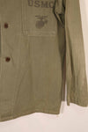 実物　1940年代　アメリカ海兵隊　USMC　M41 HBTユーティリティジャケット　退色あり　ポケット欠損