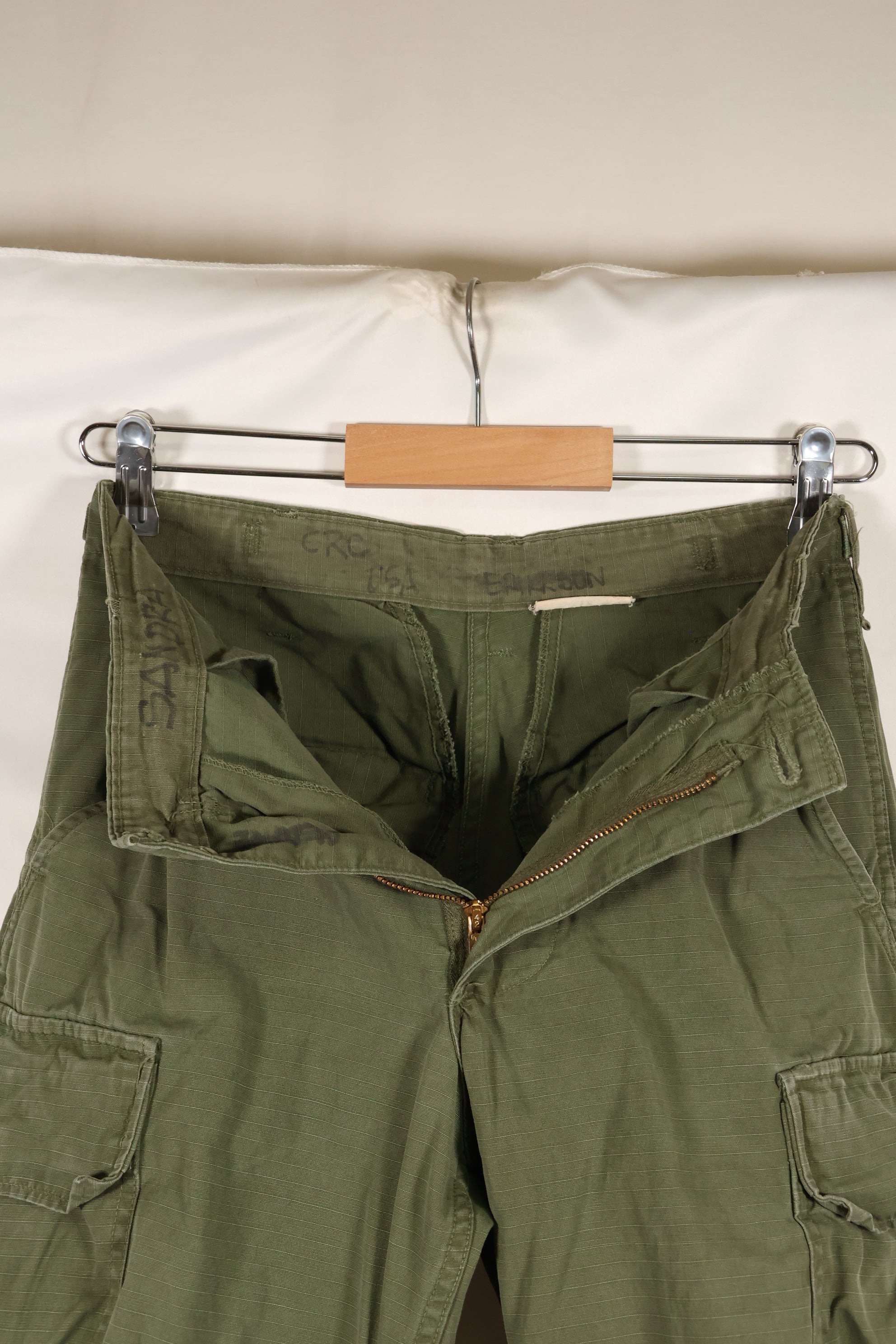 Circa 1969 XS-S size 4th Model Jungle Fatigue pants, used, released by film company