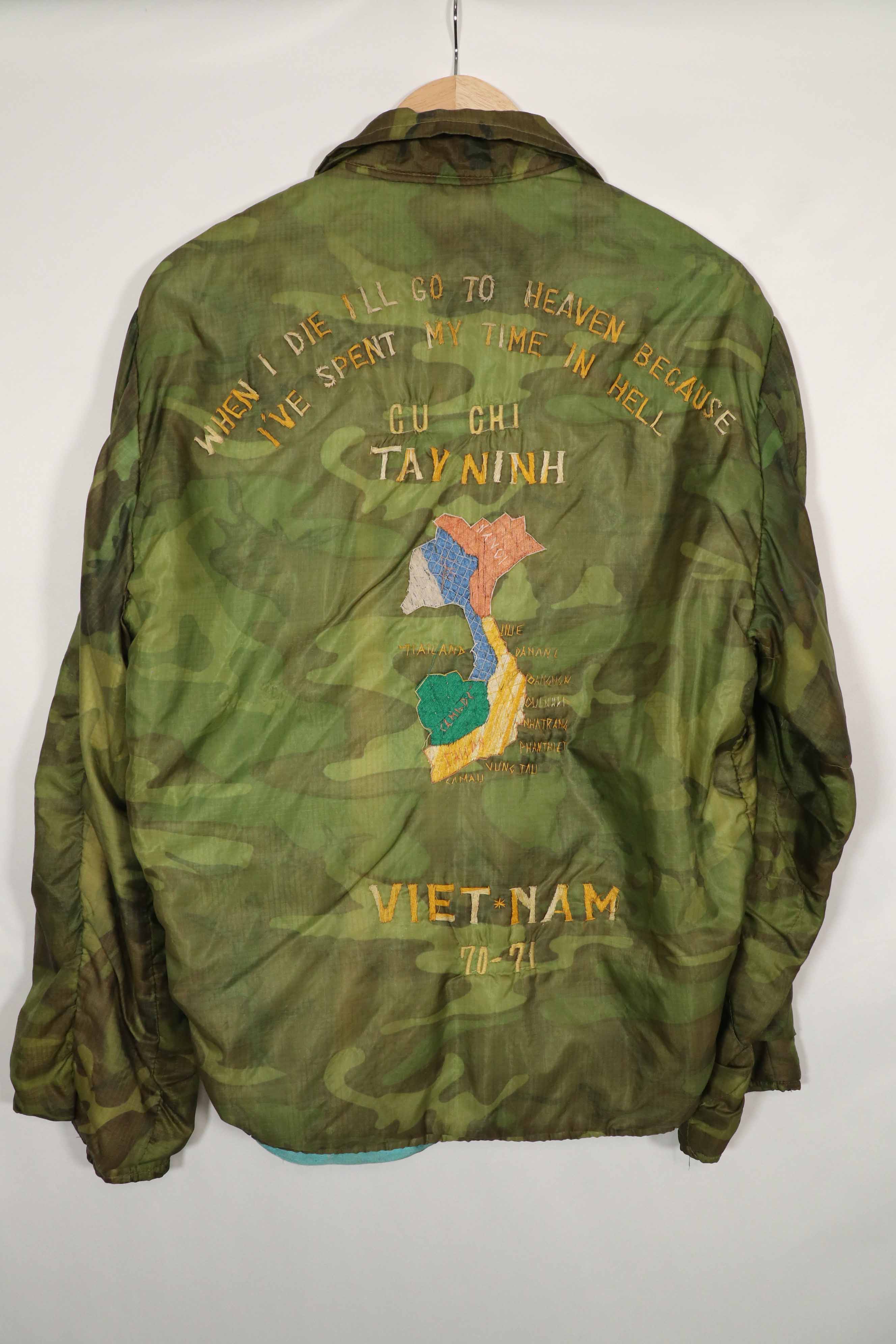 実物　米軍ポンチョライナー製　ツアージャケット　1970-1971 TAY NINH CU CHI