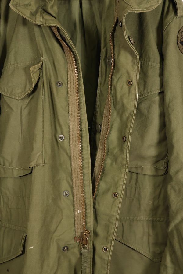 1974 Contract M-S M65 Field Jacket, 3rd Model, Used, Faded, With Patches
