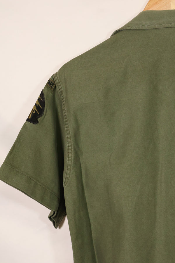 1960年代　元グリーンベレー兵士放出　OG-107　ユーティリティシャツ　初付け　パッチ付き　中古品　C