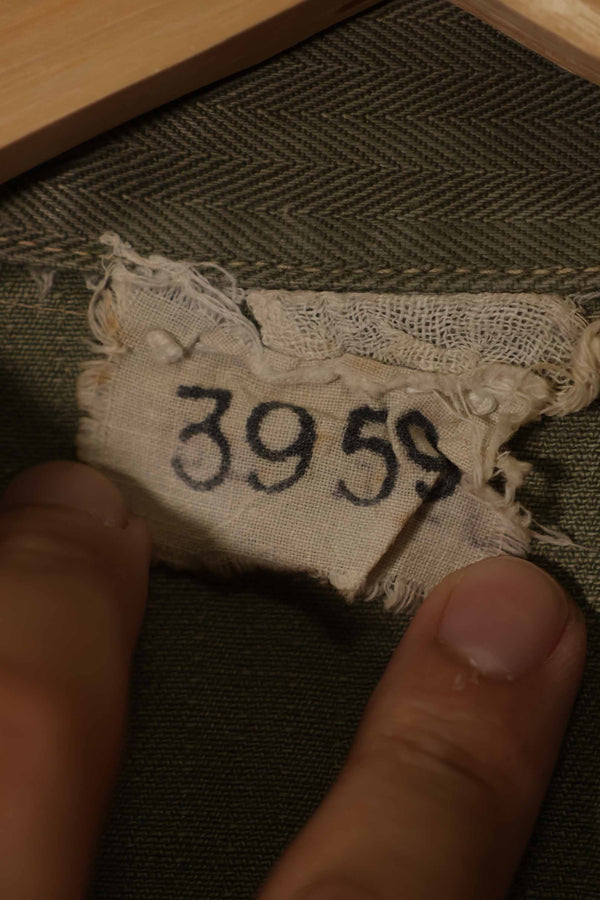 実物　1940年代　アメリカ海兵隊　USMC　M41 HBTユーティリティジャケット　退色あり　ポケット欠損