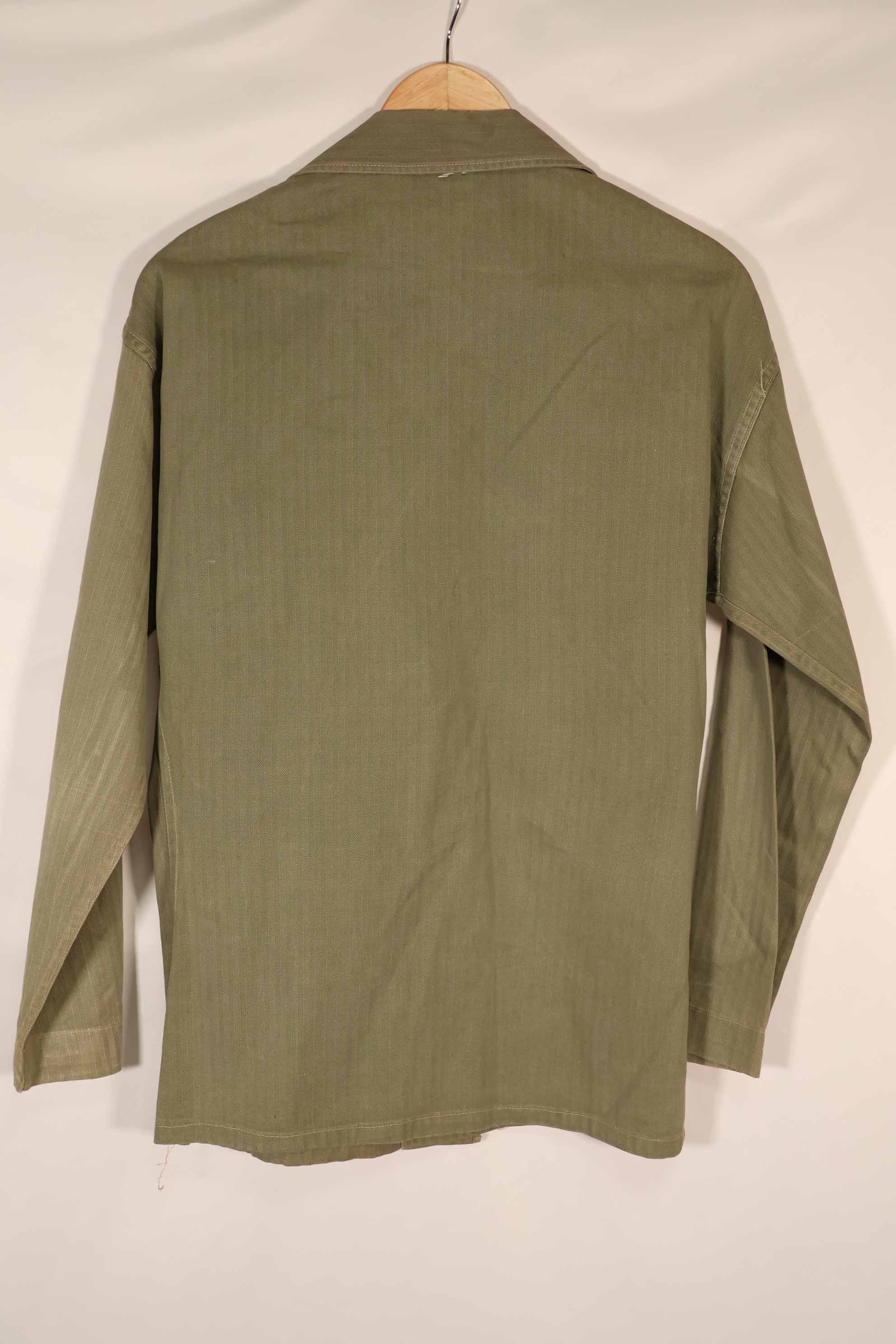 実物　1940年代　アメリカ海兵隊　USMC　M41 HBTユーティリティジャケット　退色あり　ポケット欠損