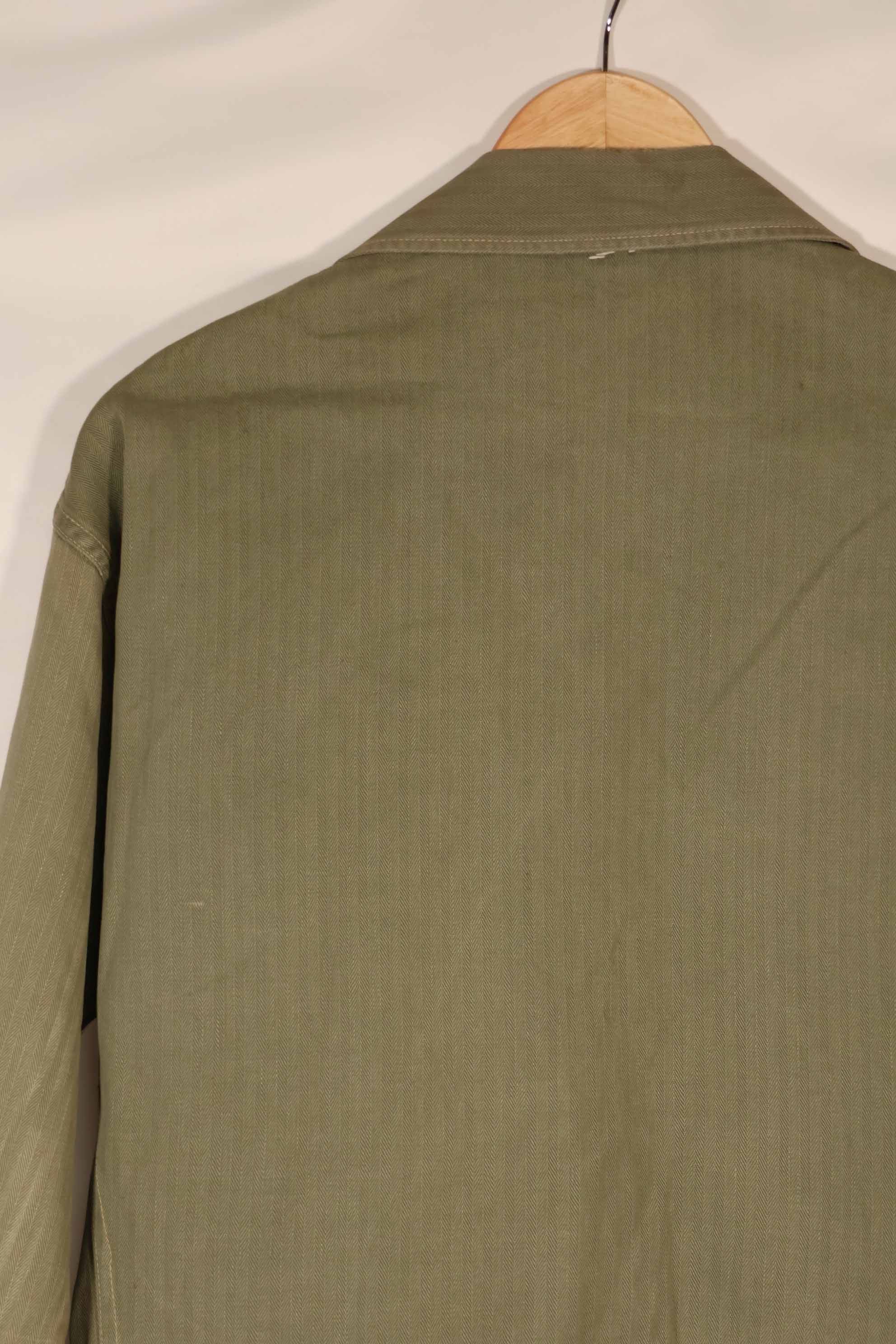 実物　1940年代　アメリカ海兵隊　USMC　M41 HBTユーティリティジャケット　退色あり　ポケット欠損