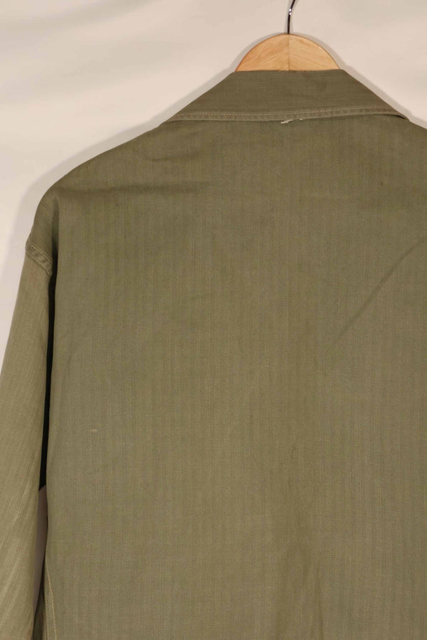 実物　1940年代　アメリカ海兵隊　USMC　M41 HBTユーティリティジャケット　退色あり　ポケット欠損