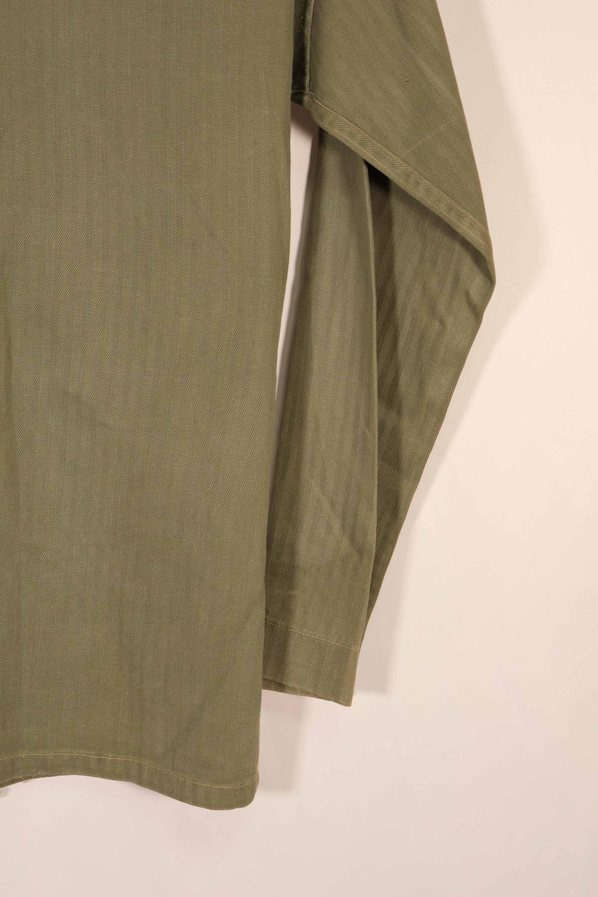 実物　1940年代　アメリカ海兵隊　USMC　M41 HBTユーティリティジャケット　退色あり　ポケット欠損