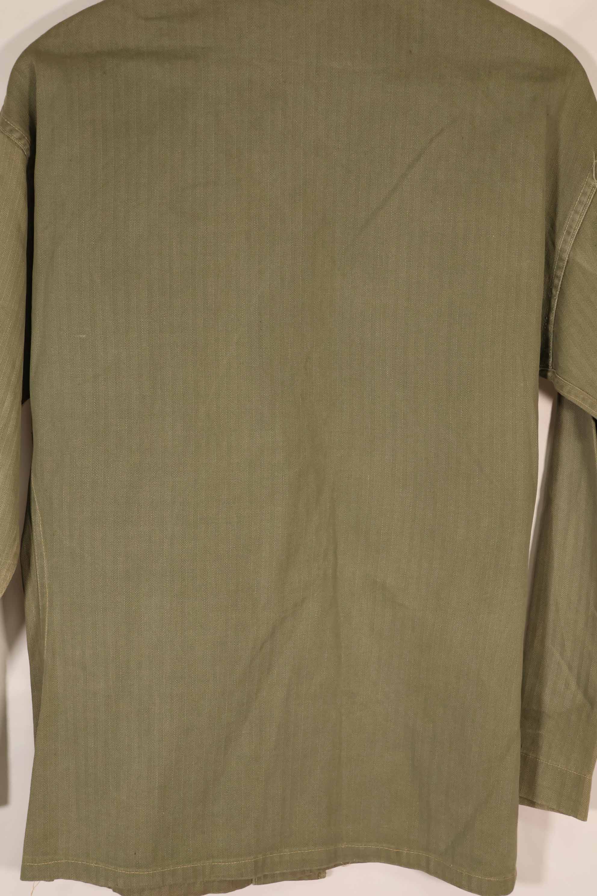 実物　1940年代　アメリカ海兵隊　USMC　M41 HBTユーティリティジャケット　退色あり　ポケット欠損