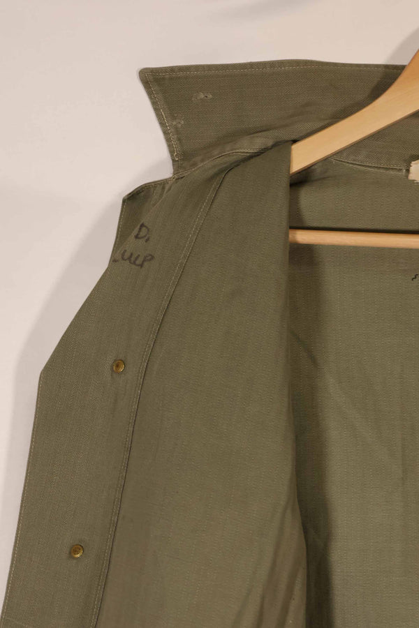 実物　1940年代　アメリカ海兵隊　USMC　M41 HBTユーティリティジャケット　退色あり　ポケット欠損