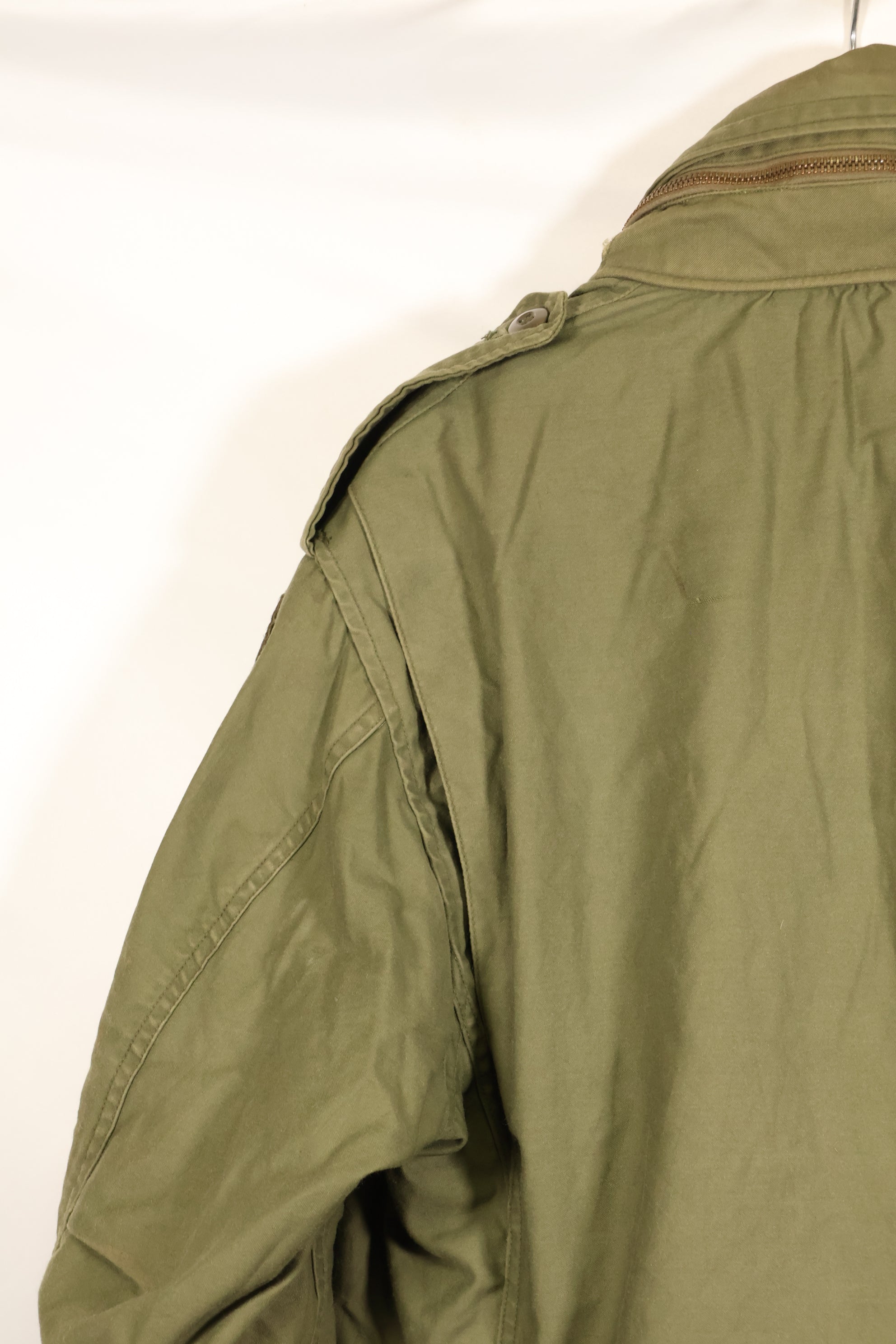 1974 Contract M-S M65 Field Jacket, 3rd Model, Used, Faded, With Patches
