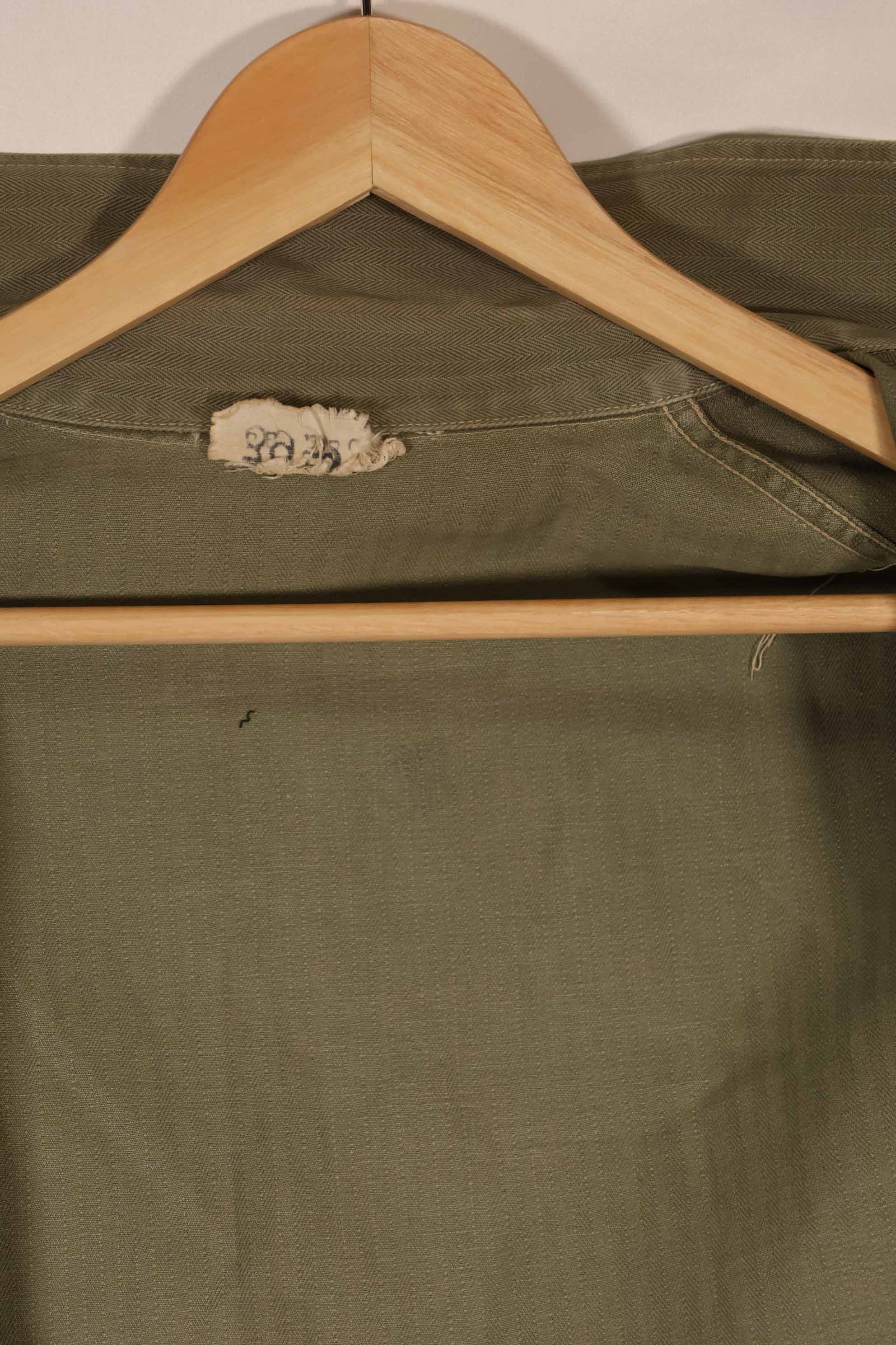 実物　1940年代　アメリカ海兵隊　USMC　M41 HBTユーティリティジャケット　退色あり　ポケット欠損